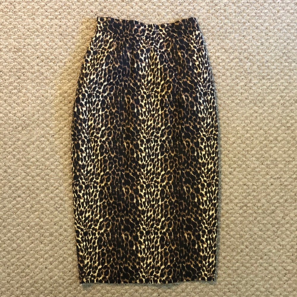 Vixen by Micheline Pitt leopard print pencil skirt